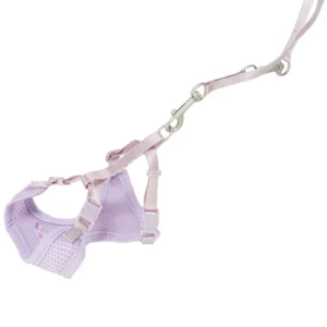 Trixie Junior Welpen-Softgeschirr mit Leine - flieder, Größe: M-L