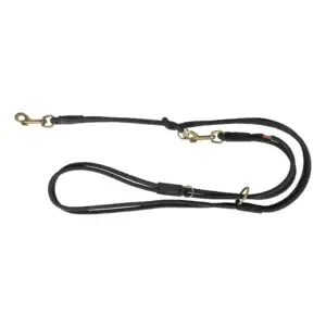 Trixie Pure Verlängerungsleine, Leder rund  2m/10mm - schwarz