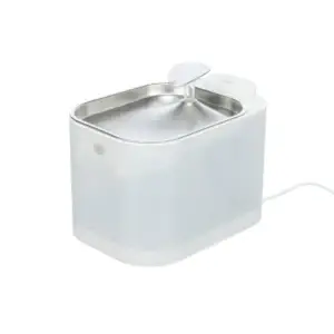 Trixie Aqua Square Trinkbrunnen für Hunde mit Bewegungserkennung und Edelstahltrinkschale  23,5 × 15,5 × 15,8 cm
