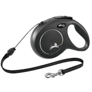 flexi Leine New CLASSIC mit Seil - schwarz, Groeße M