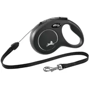flexi Leine New CLASSIC mit Seil - schwarz, Groeße: S