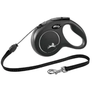 flexi Leine New CLASSIC mit Seil - schwarz, Größe M