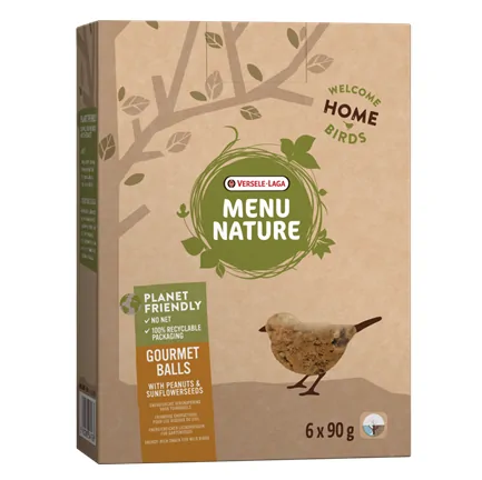 Versele Laga Menu Nature Gourmet Balls / Meisenknödel mit Erdnüssen & Sonnenblumenkernen - ohne Netz 6 x 90g