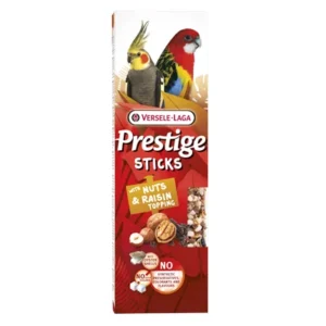 Versele-Laga Prestige Sticks Großsittiche mit Nüssen & Rosinentopping 140g