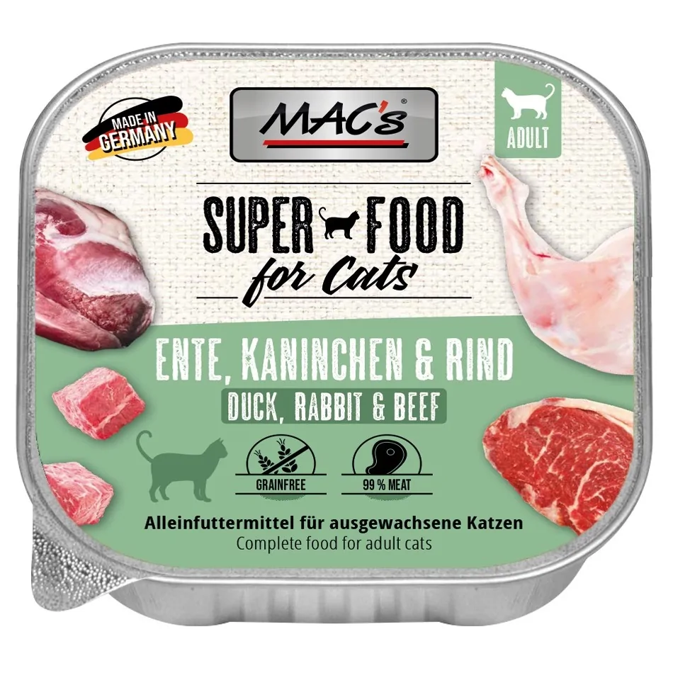 Mac´s - Katzen Schale - Ente, Kaninchen & Rind 100g