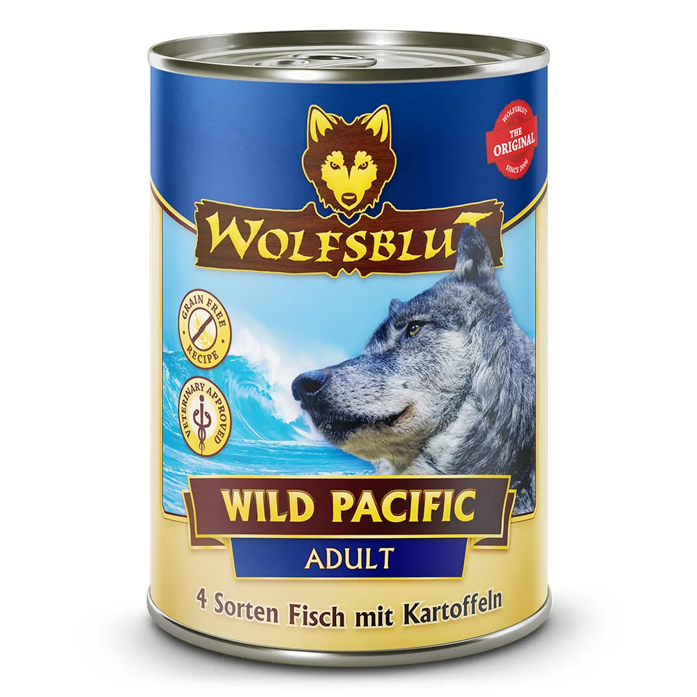 Wolfsblut Adult Wild Pacific - 4 Sorten Fisch mit Kartoffeln 395g Dose