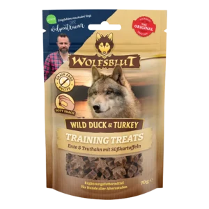 Wolfsblut Training Treats Wild Duck & Turkey - Ente, Truthahn und Süßkartoffel 70g