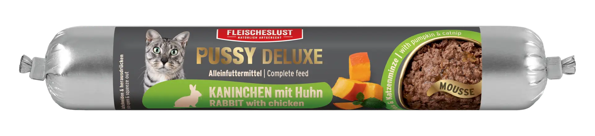 Fleischeslust - Pussy Deluxe Kaninchen mit Huhn 100g