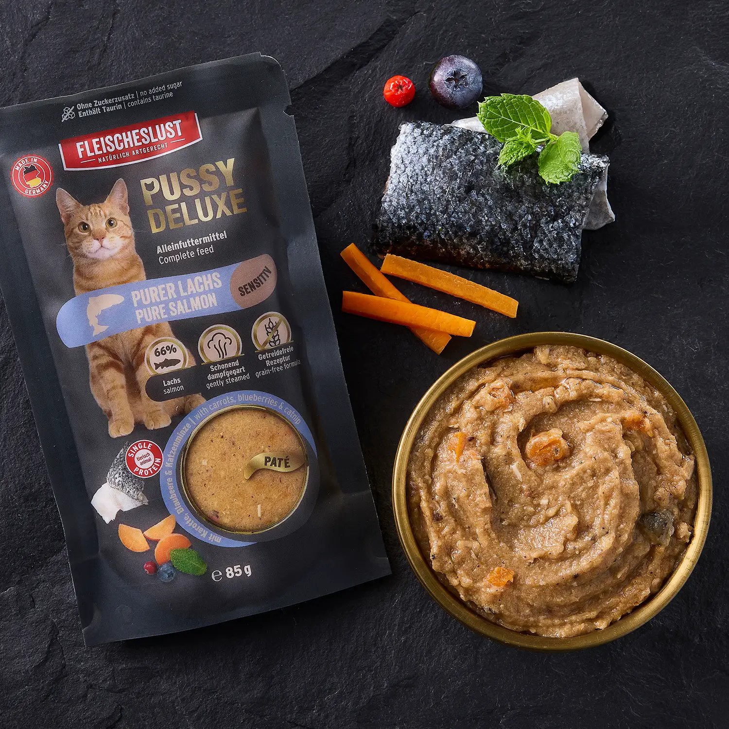 Fleischeslust - Pussy Deluxe Purer Lachs 85g – Bild 4