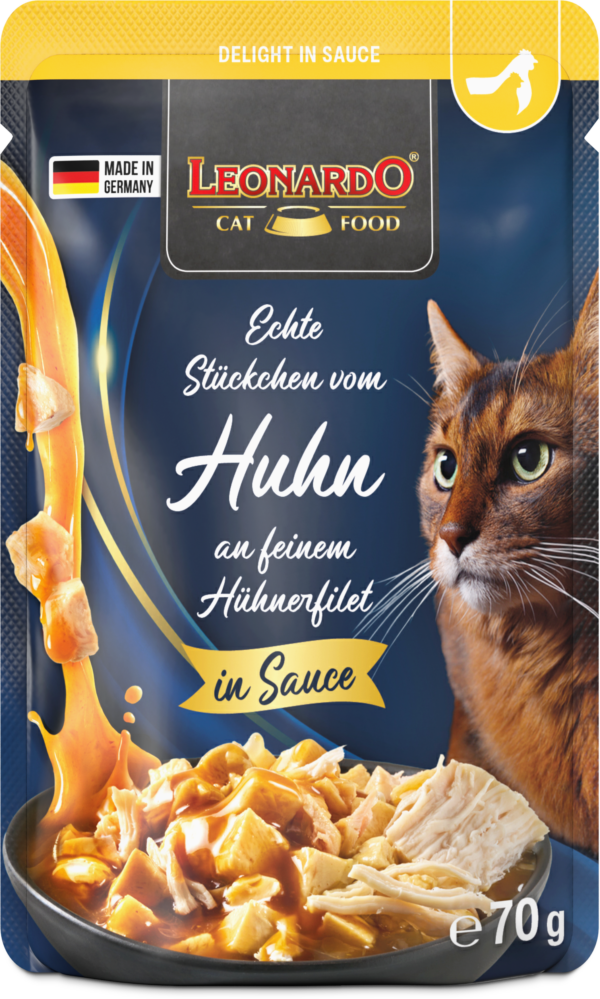 Leonardo Delight in Sauce Fleisch-Duett Echte Stückchen vom Huhn an Hühnerfilet 70g