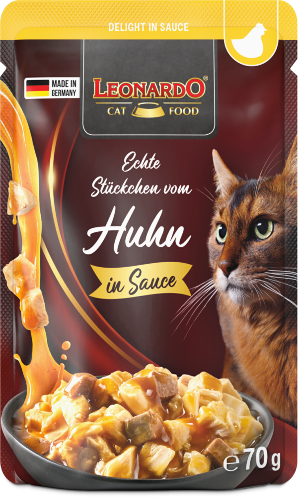 Leonardo Delight in Sauce Fleisch pur Echte Stückchen vom Huhn 70g