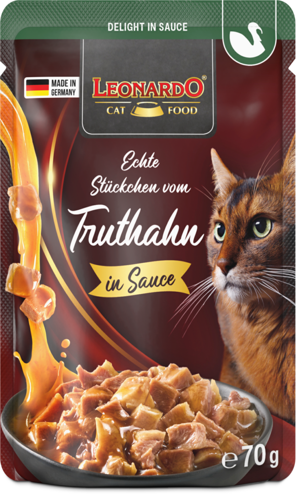 Leonardo Delight in Sauce Fleisch pur Echte Stückchen vom Truthahn 70g