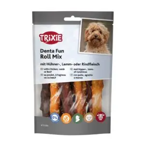 Trixie Denta Fun Roll Mix mit Hühner-, Lamm- oder Rindfleisch 130g